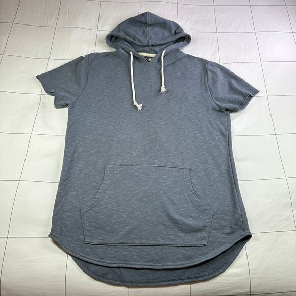 Elwood Other - Elwood Hoodie Men Medium Blue Gray Short Sleeve Athleisure Sport Casual Pullover